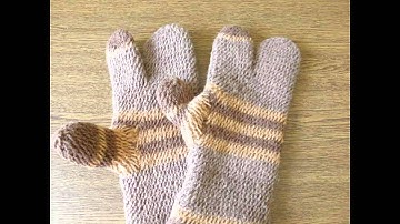 Naalbinding 3 finger gloves Asle stitch