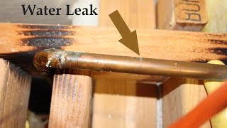 pin hole water leak in copper pipe - home repairs