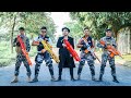 Nerf guns war  criminal army of seal team fight leader black of dangerous team criminals
