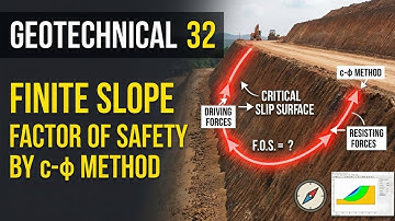 Geotechnical 32 : Finite Slope - Factor of Safety for c- φ soil