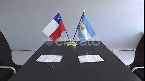 Flags of Chile and Argentina on the Table | Motion Graphics - Envato elements