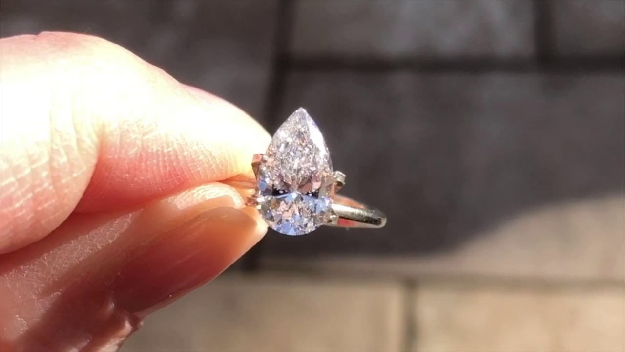 152ct E I1 Pear Shape Diamond Youtube 