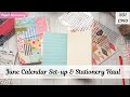 June Calendar Set-up and Stationery Haul Plan with me SO1 EP10