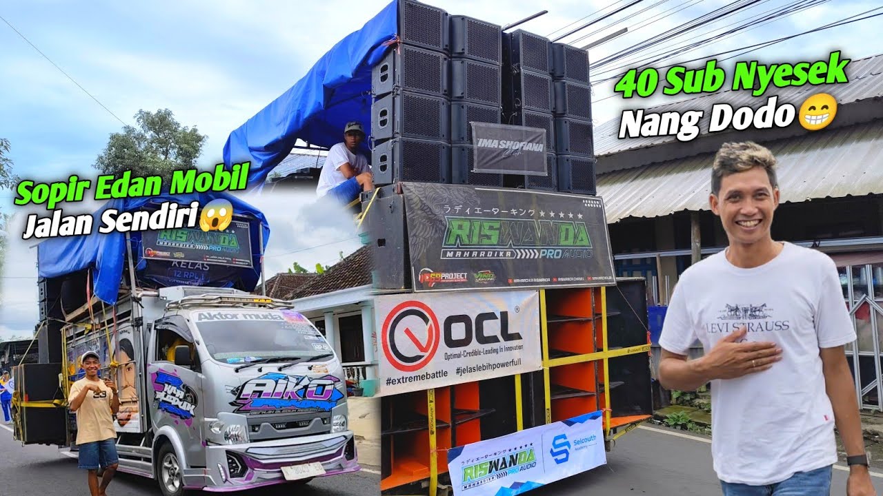 Guendeng..!! Atraksi Sopir Riswanda Bikin Kaget..!! 40 Subwoofer Riswanda Mahardika Dana Pelajar😁
