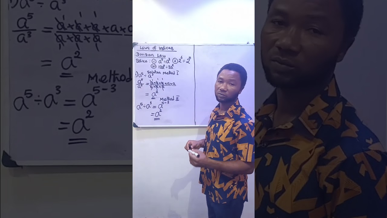 Division law of Indices 