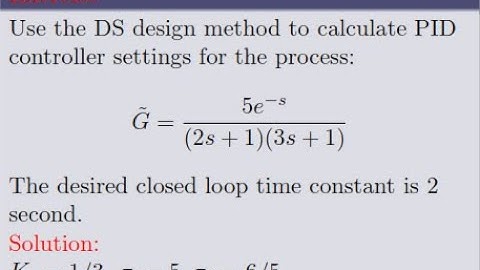 PID controller tuning using direct synthesis method