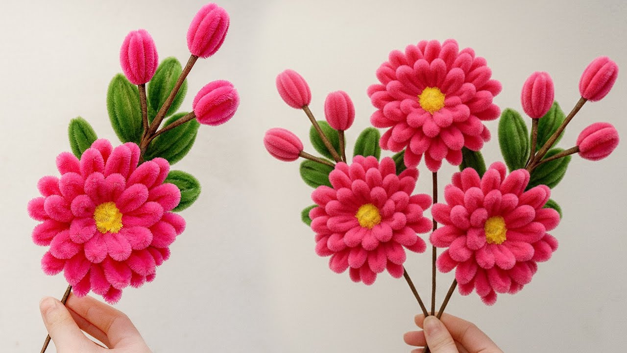 So easy 💐DIY SIMPLE Pipe Cleaner Flower | Easy & Beautiful Craft Tutorial