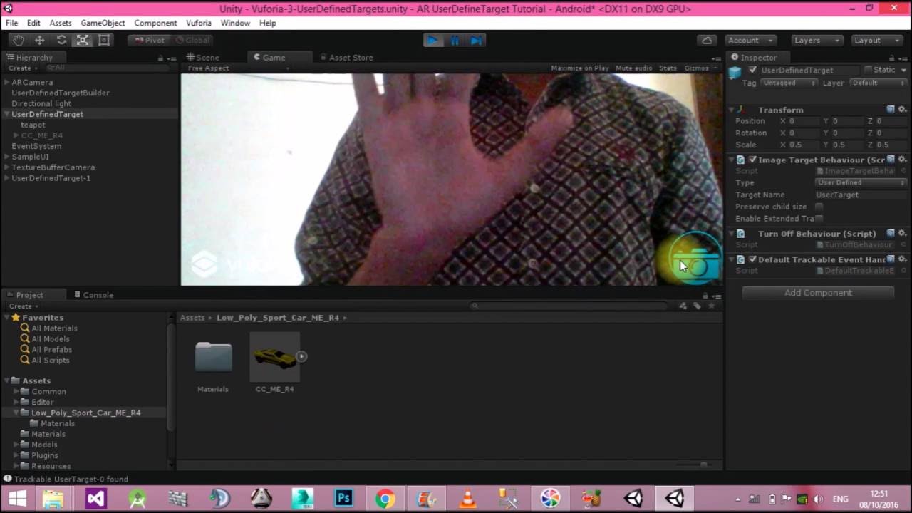 Augmented Reality Tutorial # 2: Unity3d and Vuforia UserDefineTargets ...