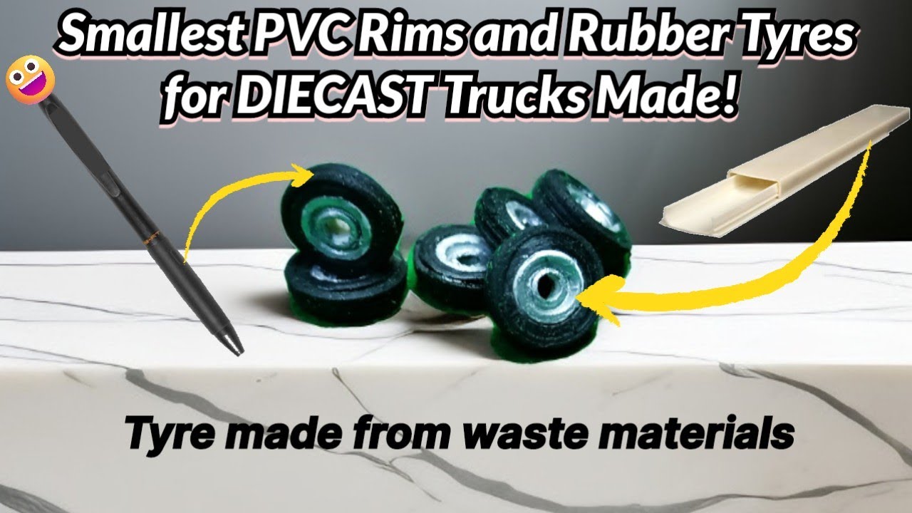 Smallest PVC Rims and Rubber Tyer for DIECAST Trucks Made! - YouTube