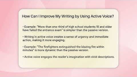 How Can I Improve My Writing by Using Active Voice? - The Prose Path