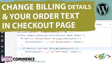 How to Change " Billing details " & " Your order " Heading Text in WooCommerce Checkout in WordPress