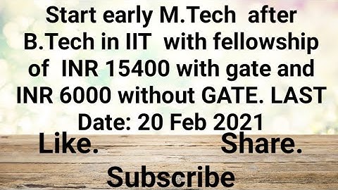 Start early M.Tech program in IIT