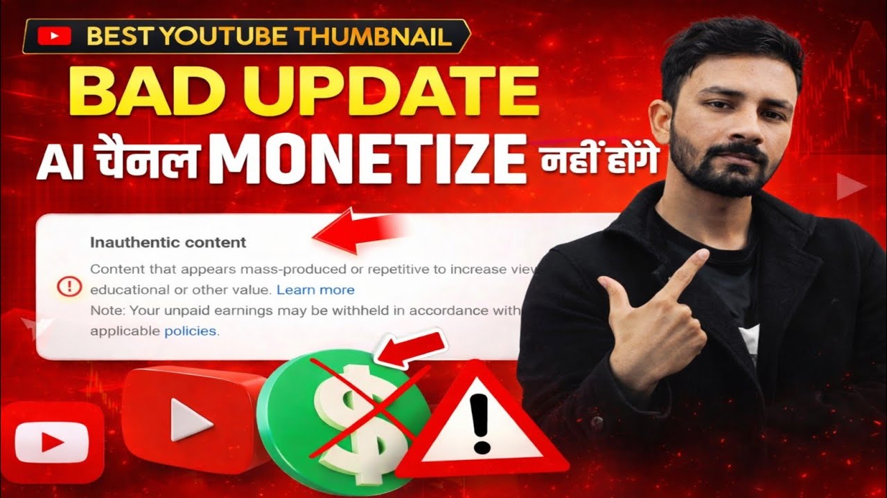 AI Voice & AI Video Channels in Danger | YouTube Inauthentic Content ...