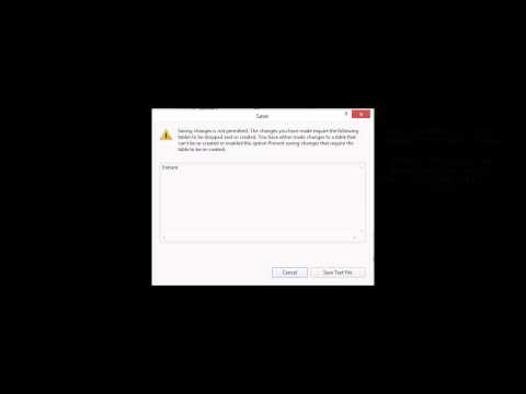 Change SSMS too allow modify tables