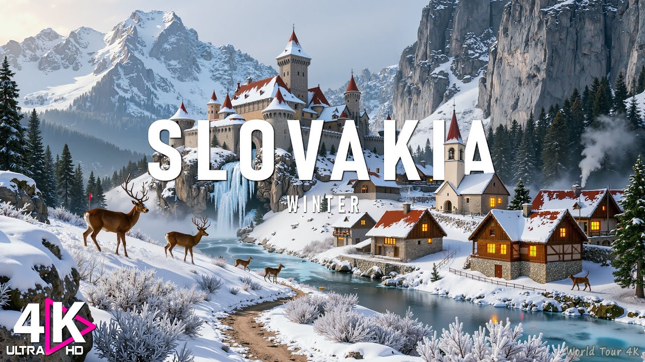 Winter in Slovakia 4K ❄️ Majestic Snowy Peaks, Cozy Villages & Enchanting Frozen Landscapes
