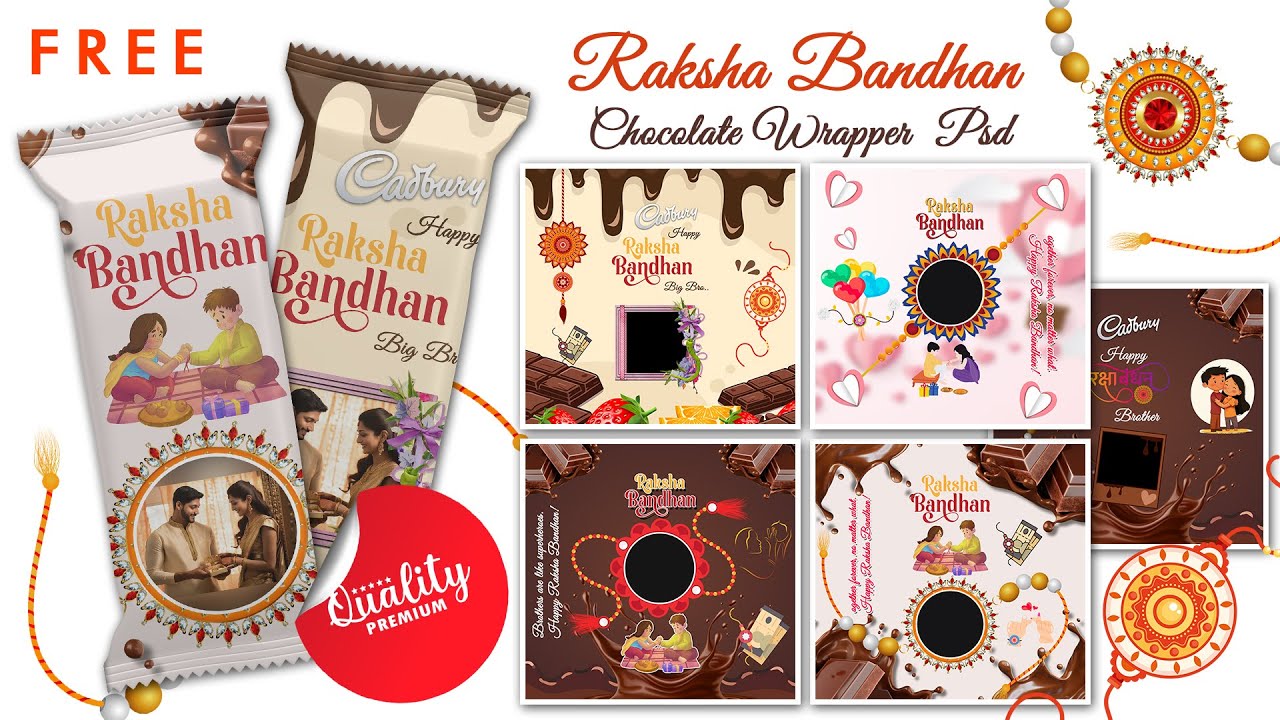 Raksha Bandhan Chocolate Wrapper PSD Free Download | Free Editable Template