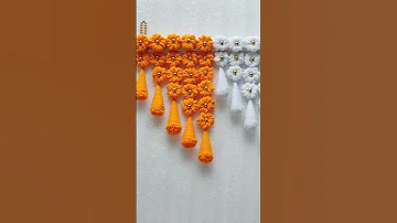 ऊन स बन ए न ए ड ज इन क त रण Woolen Toran Design Woolen Flower Door Hanging Woolen Craf Idea Wool 