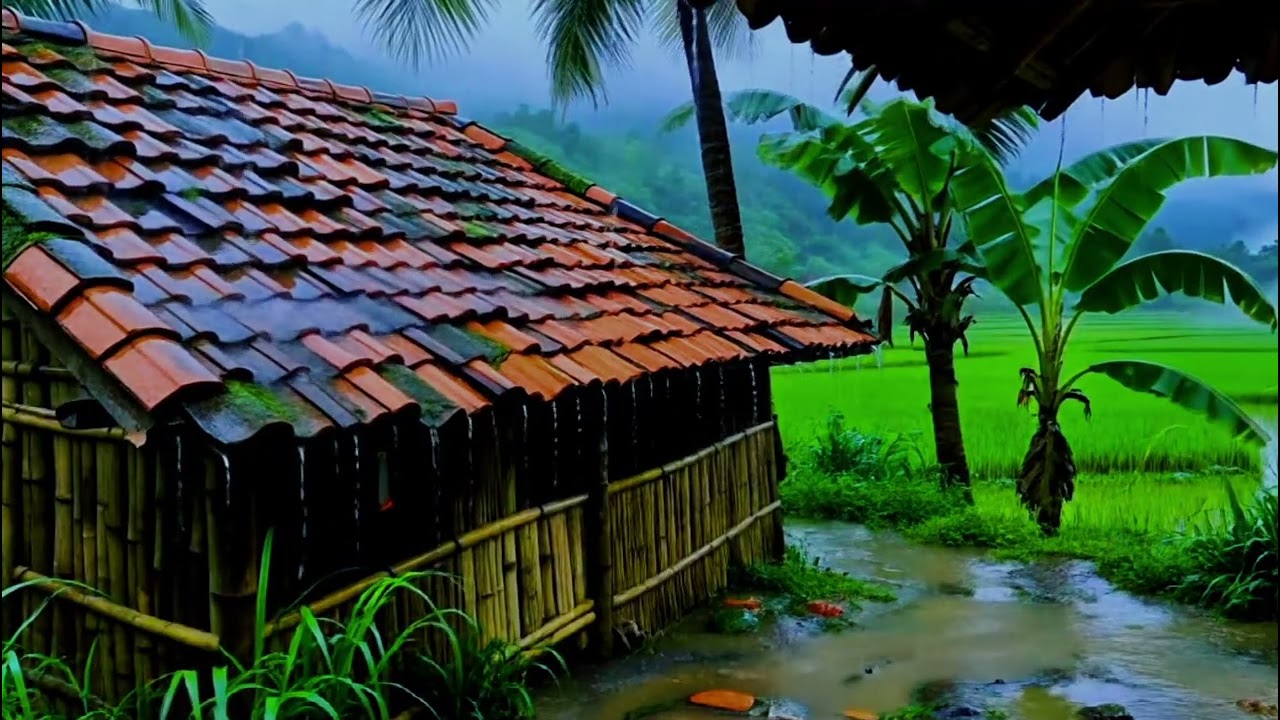 Soothing Village Rain with Gentle Thunder  Deep Sleep Ambience Relaxation• Nature Sounds • Sleep Aid