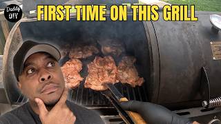 Direct Heat Pork Steaks on an Oklahoma Joe's Canyon Combo Gas & Offset Smoker