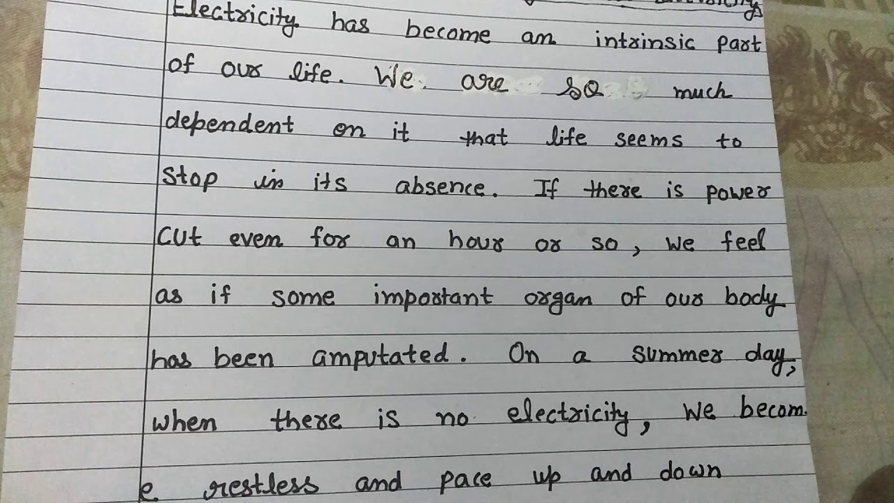 10 lines essay a day without electricity paragraph