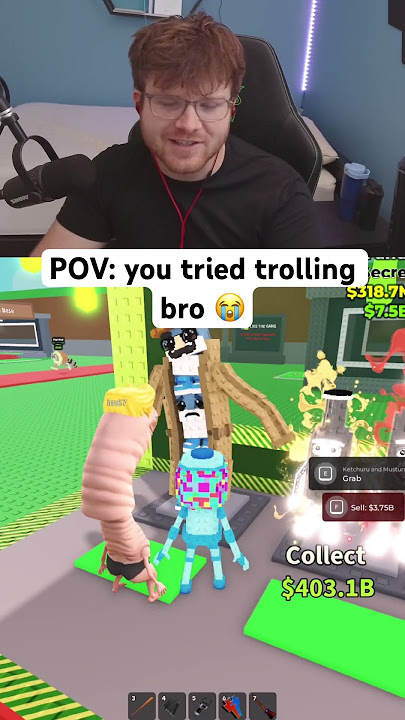 Bro Tried Trolling Him 😭 #roblox #stealabrainrot
