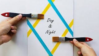 Day & Night Art Painting / Easy and Simple Acrylic Painting