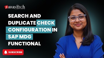 Search and Duplicate Check Configuration in SAP MDG Functional | ZaranTech