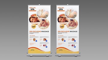 How To Design Beautiful Roll Up Banner | Photoshop Tutorial
