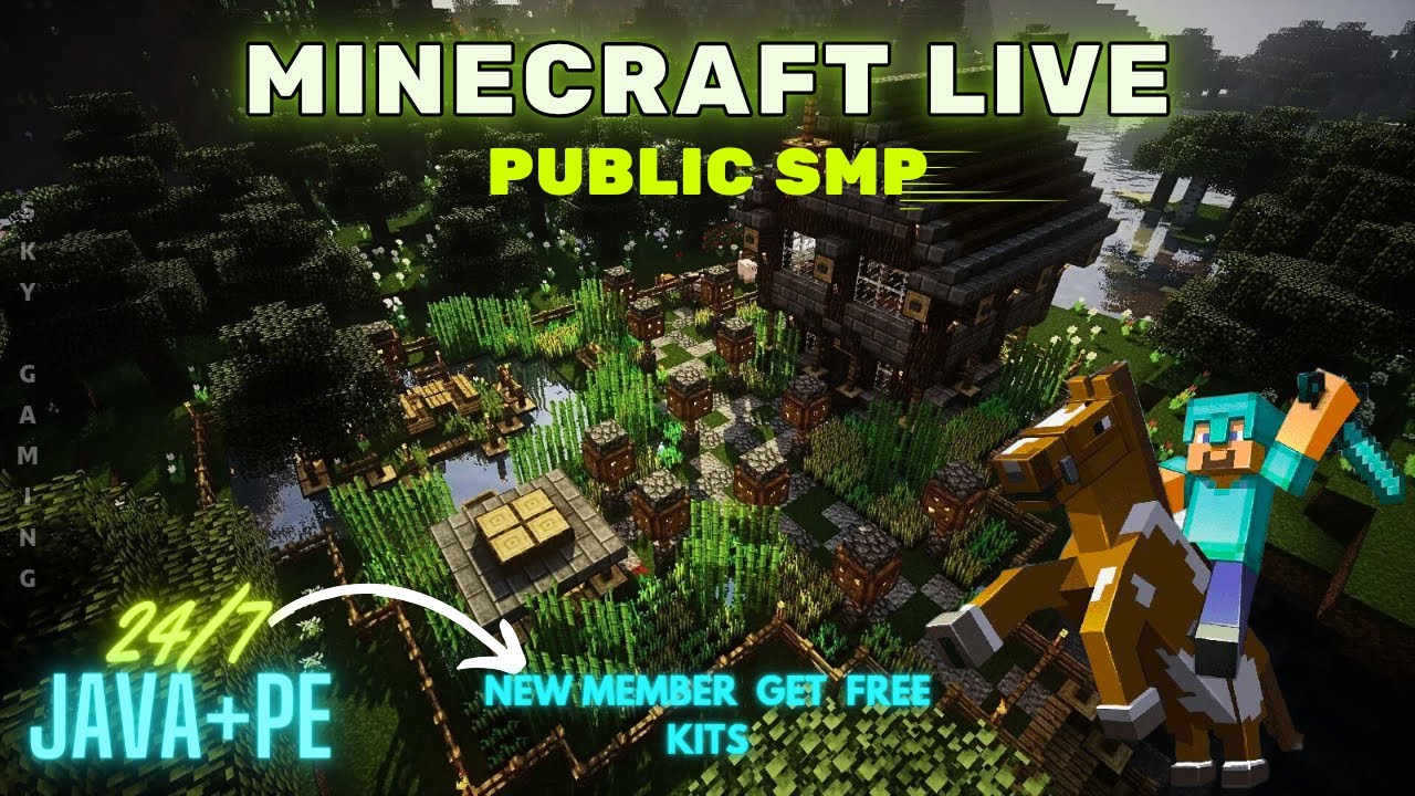 MINECRAFT LIVE | PUBLIC SMP LIVE | ANYONE CAN JOIN | JAVA + BEDROCK SMP ...