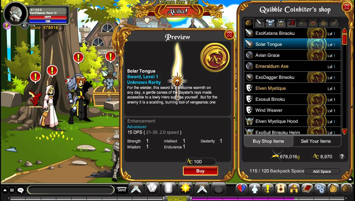 Aqw Quibble shop