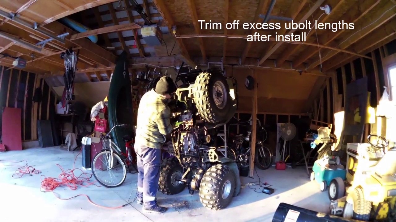 ATV Yamaha Big Bear Snow Plow Mount Install YouTube