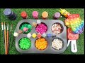 Satisfying Video DIY How To Make Rainbow Square Shapes Full With Glitter Slime Colorful Sprunki ASMR