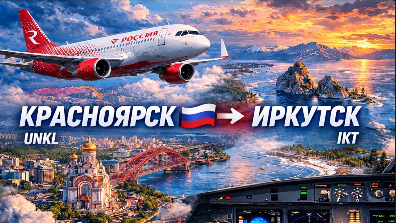 ЭКИПАЖЕМ VATSIM Красноярск - Иркутск Fenix A320 + розыгрыш продуктов