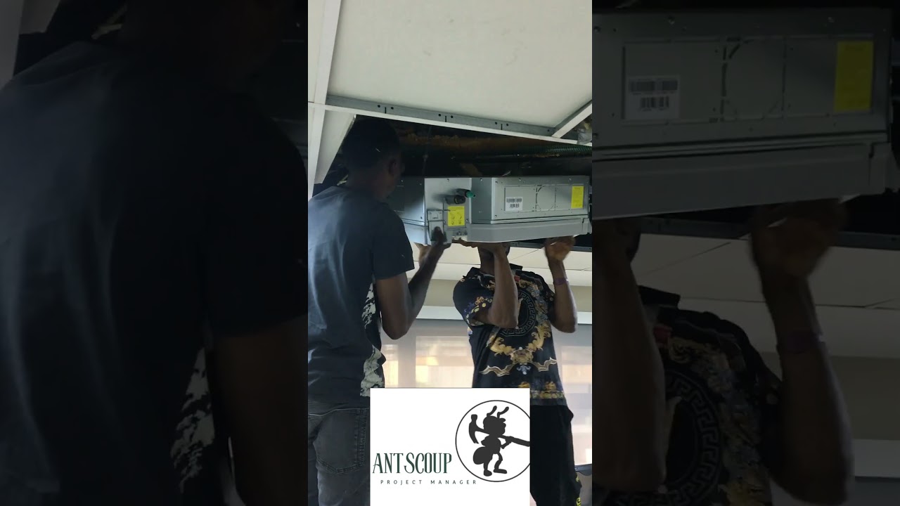 HVAC system cassette Air Condition installation. 