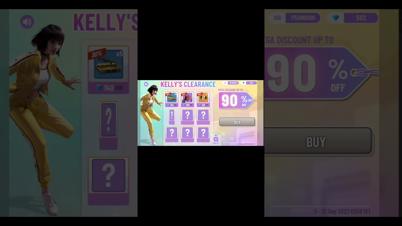 Kelly clearance event🤩||90% off ||freefire new event ||