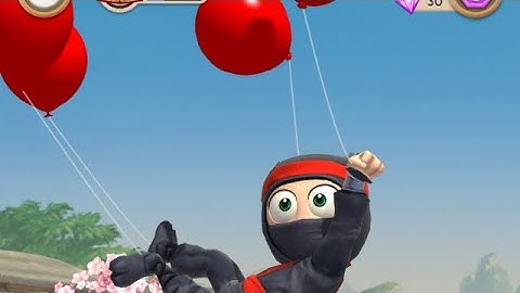 Clumsy Ninja Training Level Attach 3 Balloons