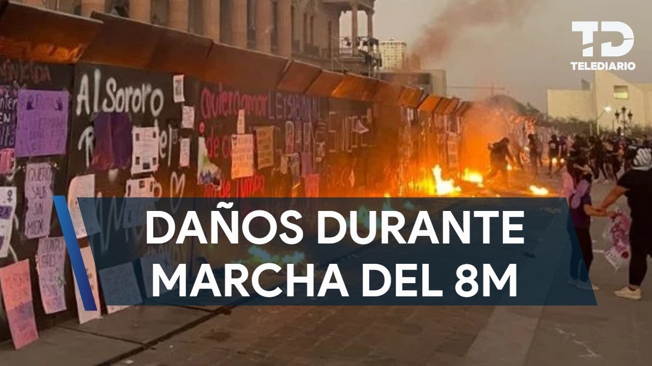 Marcha del 8M dejó confrontaciones y daños en Monterrey
