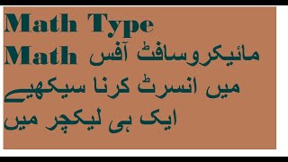 How to insert Math in Ms office from Math Type Software in Urdu/Hindi screenshot 2