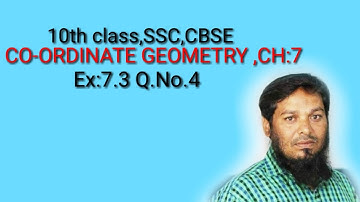 10th class SSC, CBSE (COORDINATE GEOMETRY)Ex:7.3 Q.No(4)llft: Roshan Sir