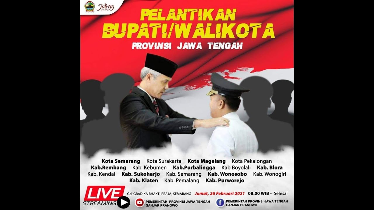 Pelantikan Bupati/Walikota Provinsi Jawa Tengah