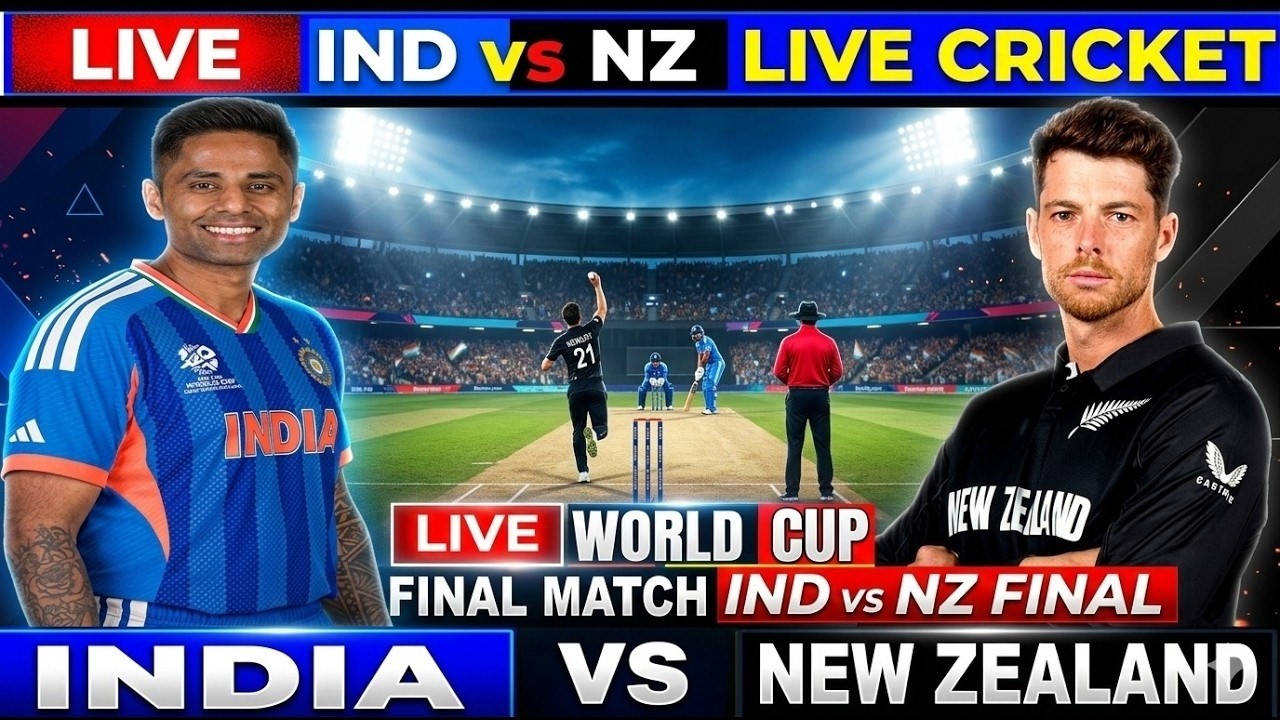 🔴LIVE: India vs New Zealand – T20 World Cup Final | T20 World Cup 2026 | India vs New Zealand Live