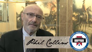 Phil Collins Visits the Texas State Library and Archives