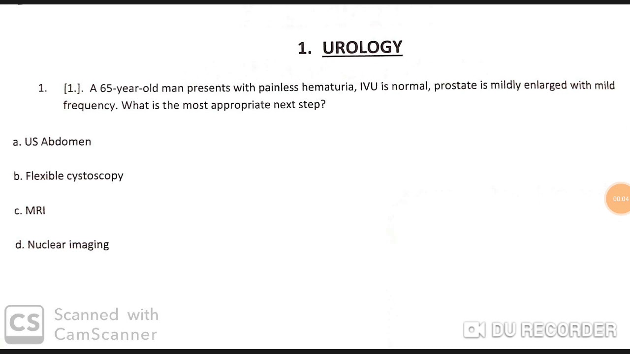 Урология клинический Mcq для neet pg /plab 1 /usmle