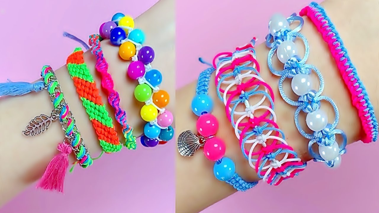 DIY Easy Girls Beaded Bracelet  Como hacer pulseras con bolitas plásticas  para niñas,fácil y rápido 