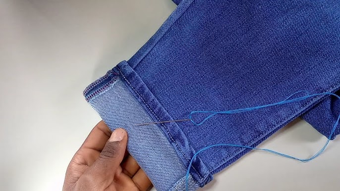 👖 Shorten Jeans by Hand & Keep the Original Hem! Easy way to take up jeans  without a sewing machine 