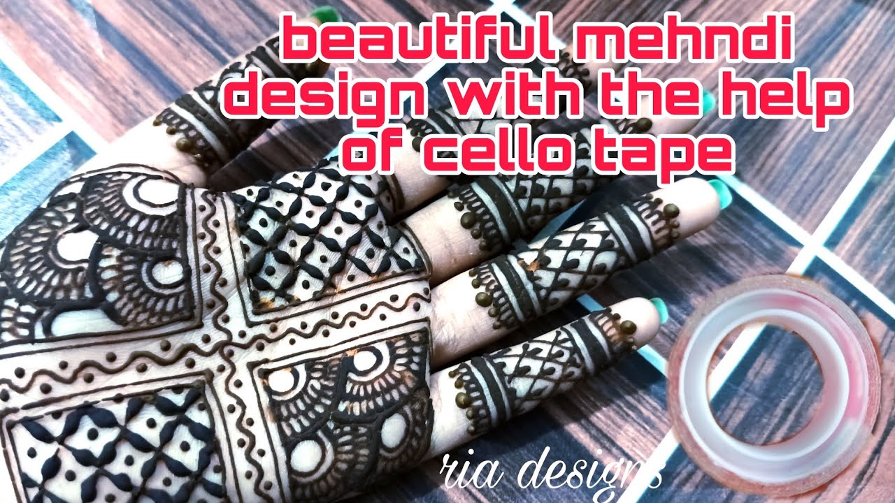 BEAUTIFUL MEHNDI DESIGN USING CELLO TAPE. eid eidmehndi mehndi 