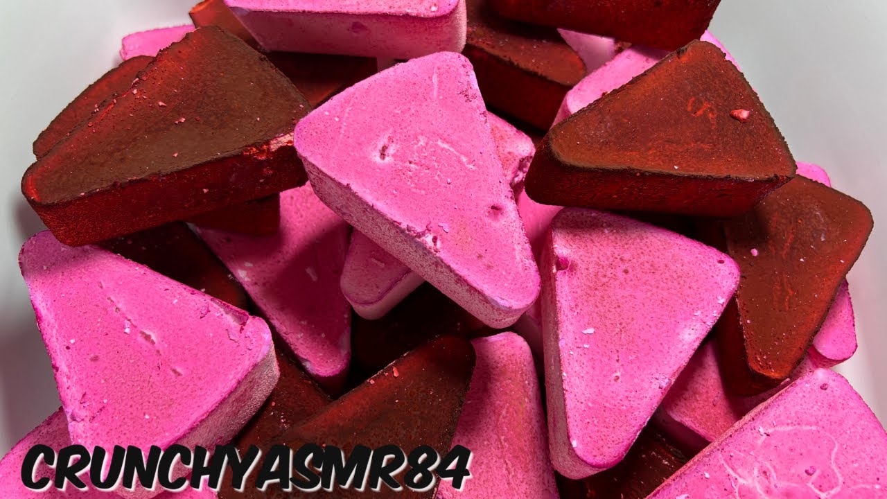 Red & Pink Gym Chalk Slices Oddly Satisfying ASMR Sleep Aid YouTube