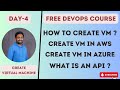 Day4  aws  azure  how to create virtual machines  free devops course  45 days devops aws