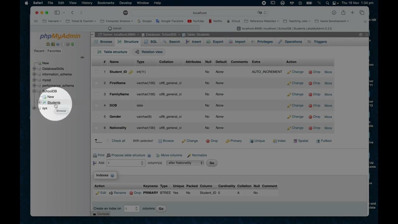 Creating a Relational Database using phpMyAdmin and MAMP - YouTube