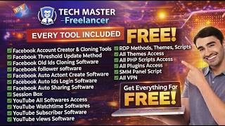 🔥 100% FREE All Tools Pack 😱 Facebook + YouTube + SMM Panel | Tech Master Freelancer screenshot 1